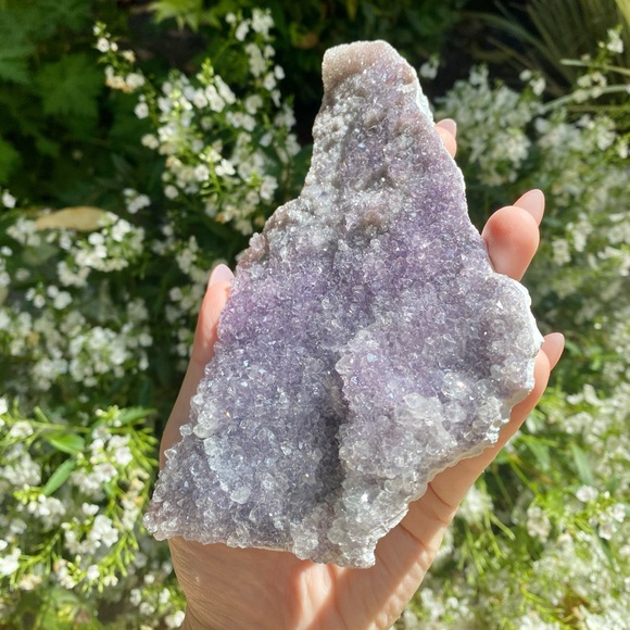 Large Amethyst Druzy Flower Slab - Picture 3 of 4